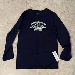 💕HP💕NWT! Janie and Jack boys navy long sleeve t-shirt w/train mountain graphic